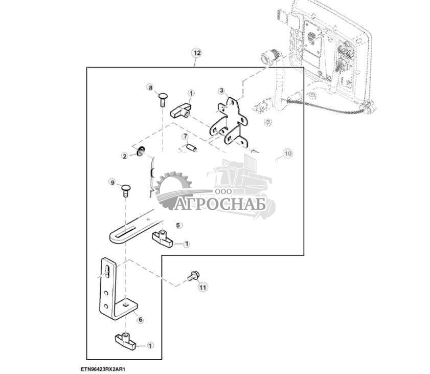 Детали крепления, модуль дисплея, GreenStar™ 3 